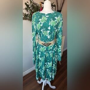 NWT Max Mara Studio XXL Floral Midi Dress w/ Pockets - RARE SIZE